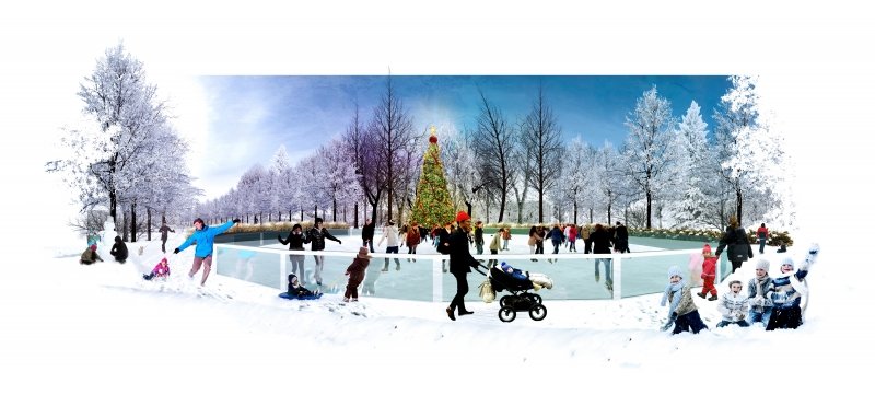 Plac Centraly w Parku 22-go Zjazdu - Zima